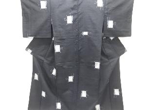 蝶模様織り出し手織り紬着物